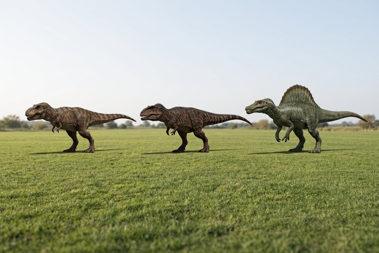 T-rex vs giganotosaurus vs spinosaurus: size comparison