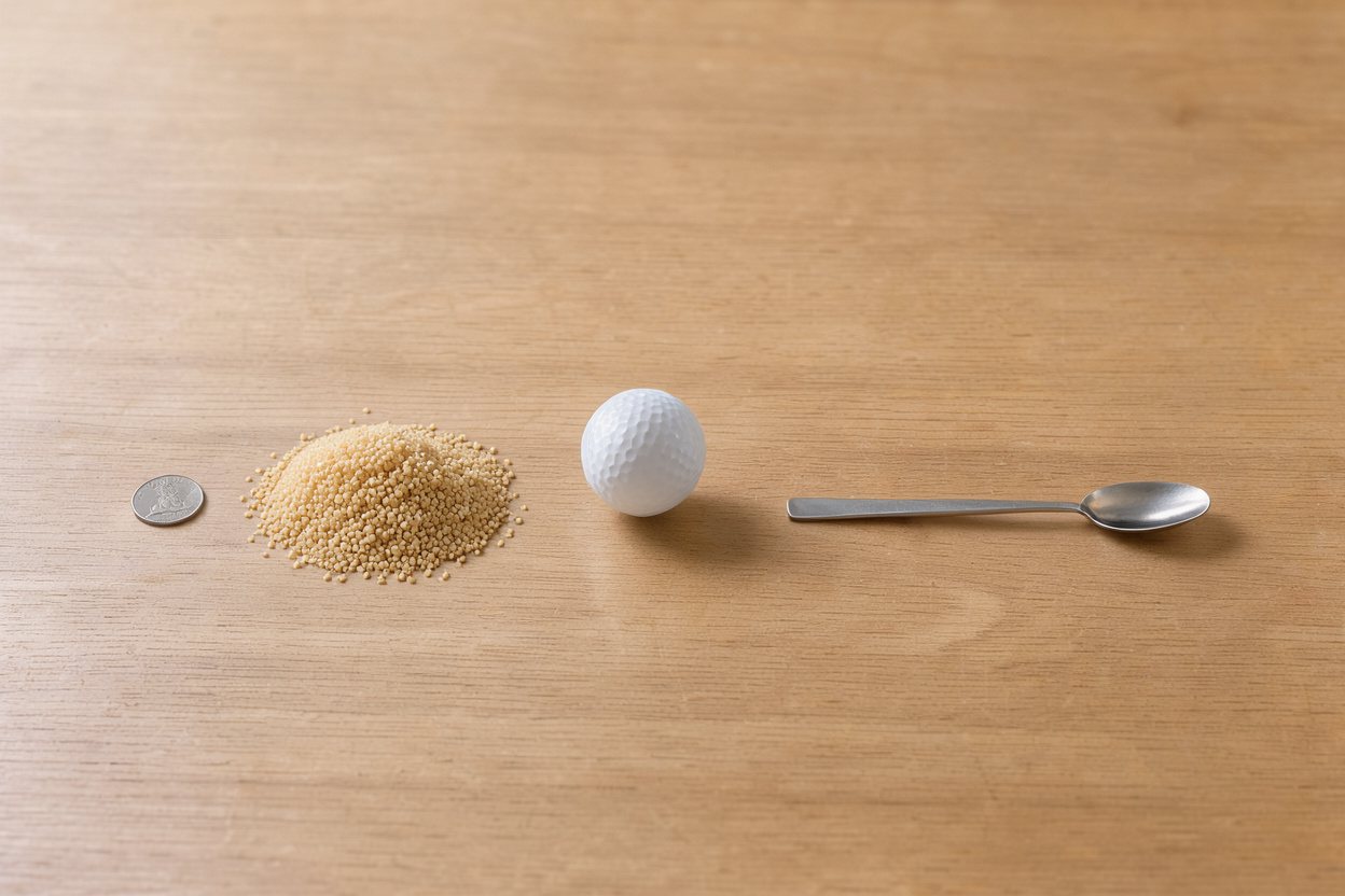 What does 50 grams of dry bulgur look like?