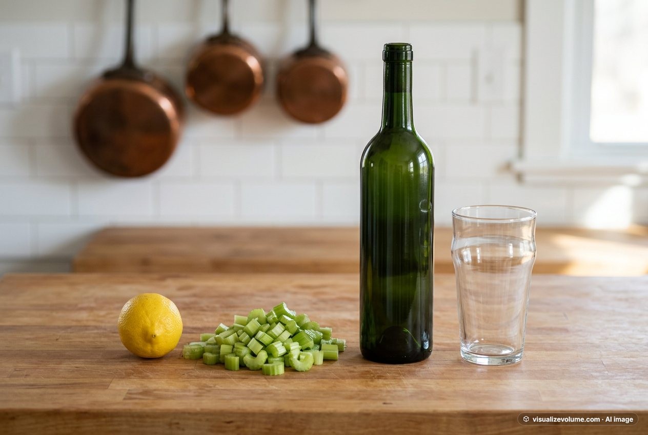 Chopped celery, in “What does 200 grams of chopped celery look like?”