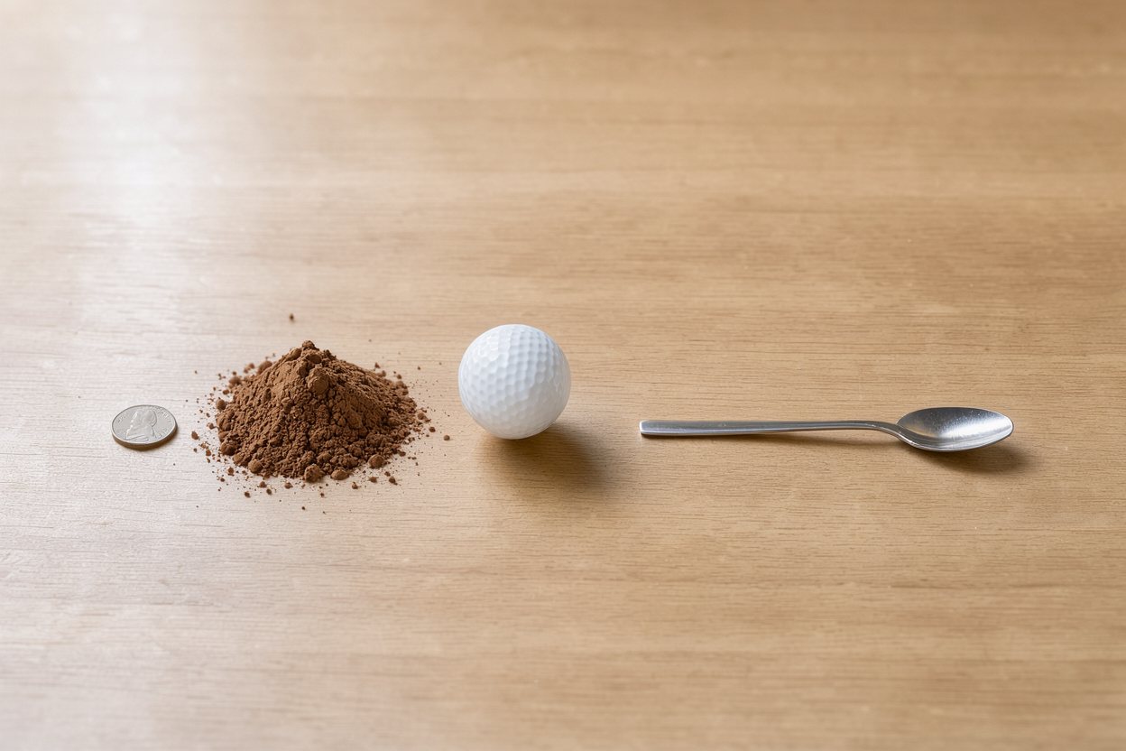What does 0.25 cups of cocoa powder look like?