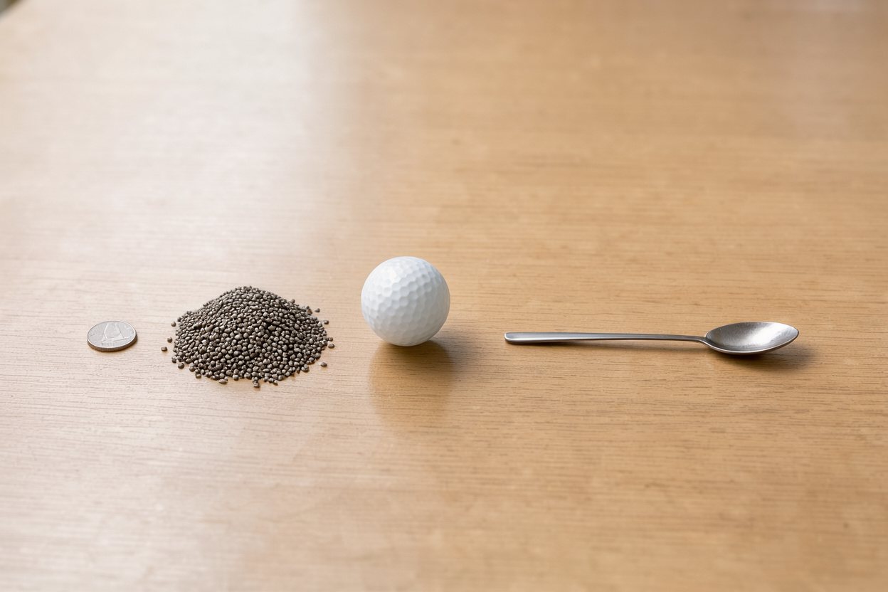 What does 30 grams of chia seeds look like?