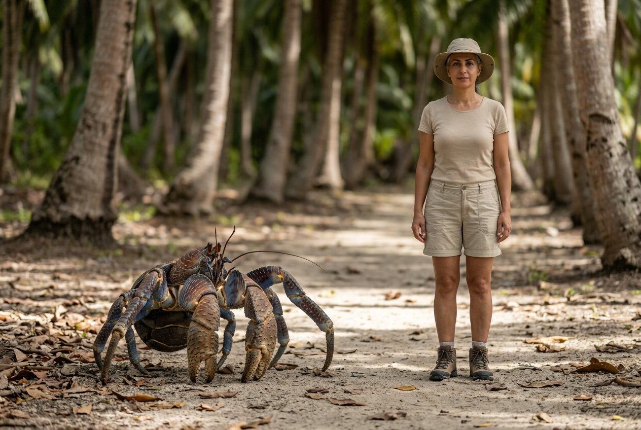 Coconut crab vs person: size comparison