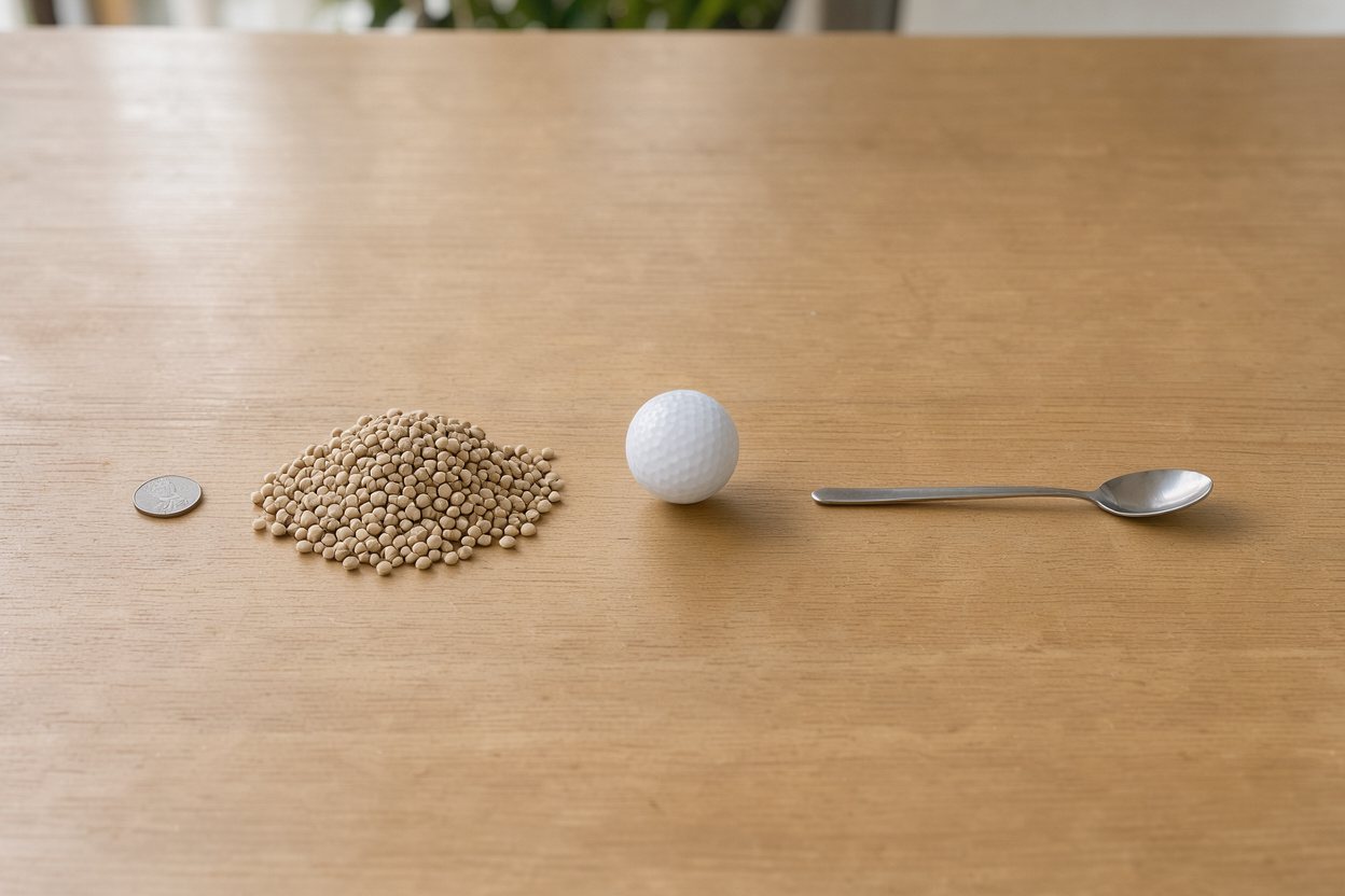 What does 0.5 cups of split peas (dry) look like?