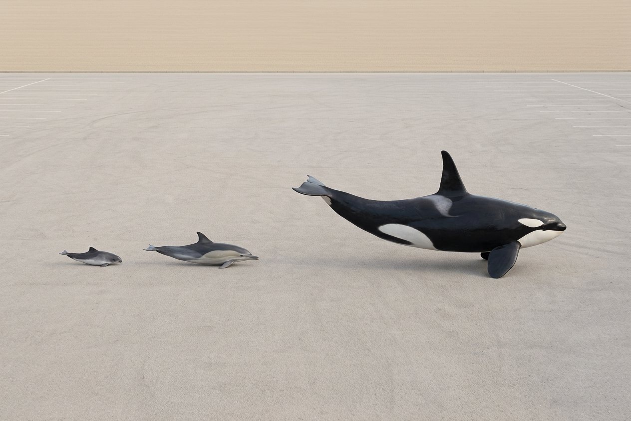 Porpoise vs dolphin vs killer whale: size comparison