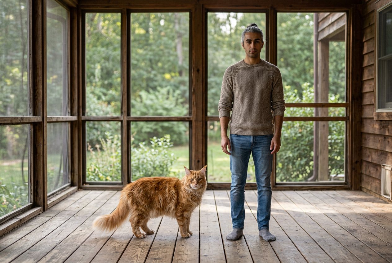 Maine coon vs person: size comparison