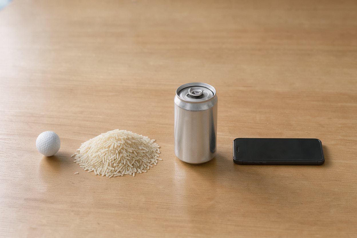 What does 1 cup of long-grain rice look like?
