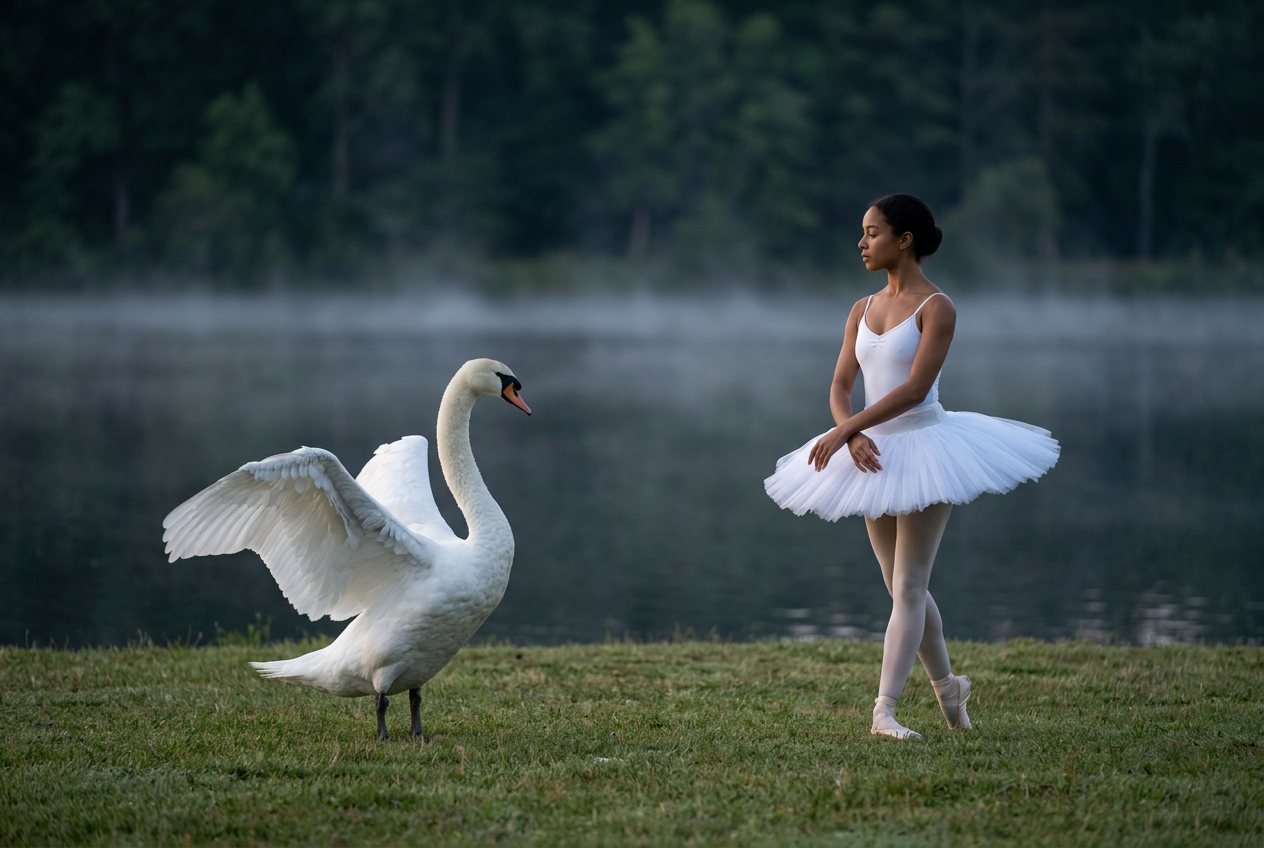 Ballerina, in “Swan vs ballerina”