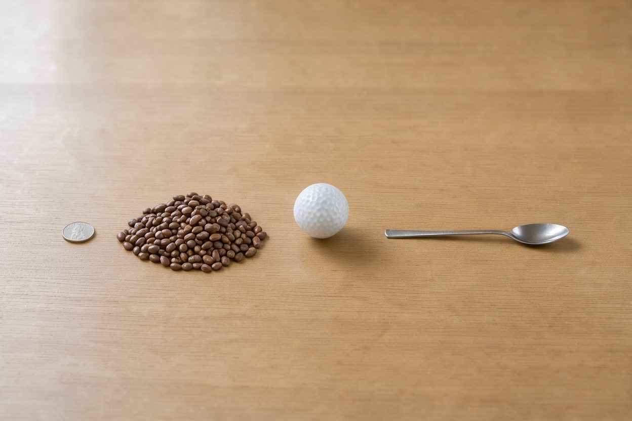 What does 0.5 cups of dried beans look like?