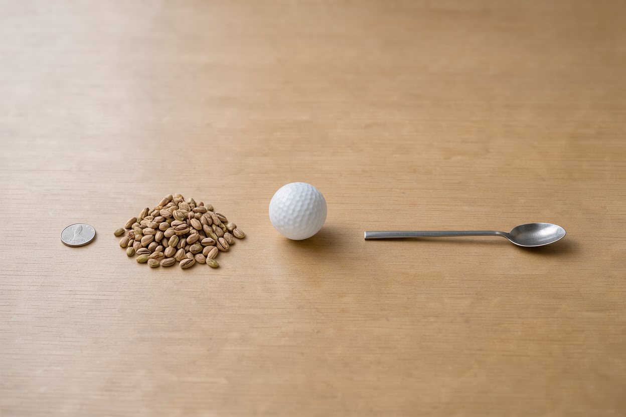 What does 40 grams of pistachio kernels look like?