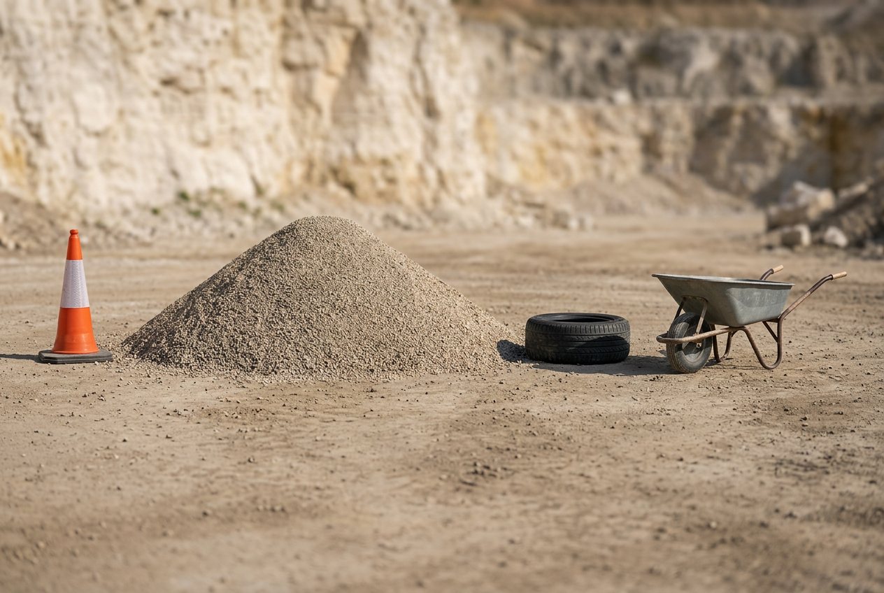 Gravel, in “What does 3 cubic yards of gravel look like?”