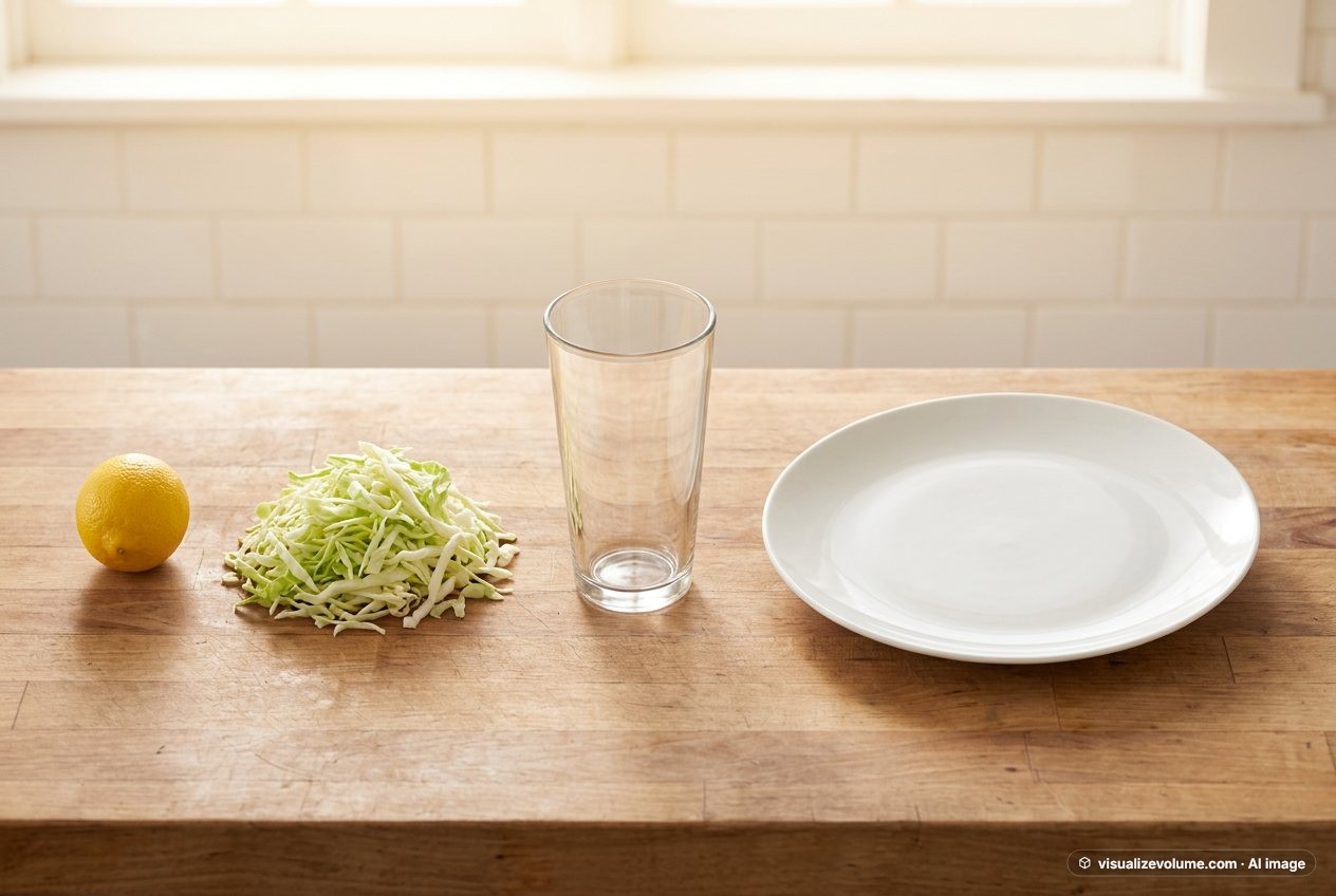 Green cabbage, in “What does 2 cups of shredded cabbage look like?”