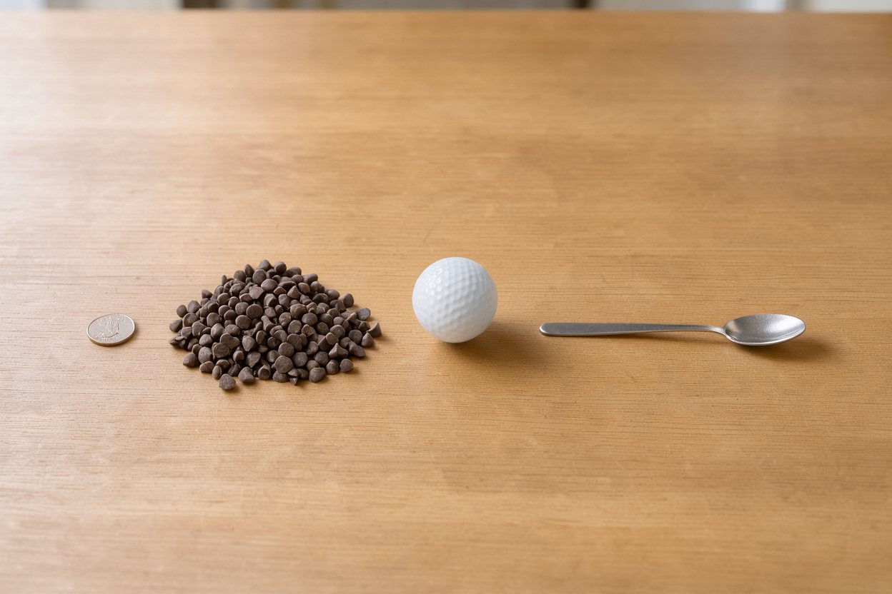 What does 0.5 cups of chocolate chips look like?