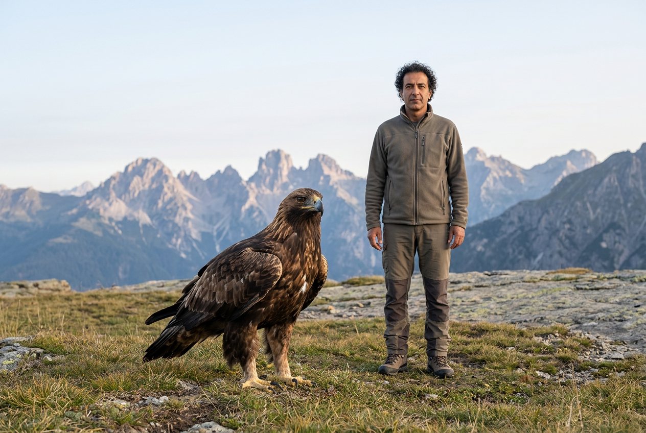 Golden eagle vs person: size comparison