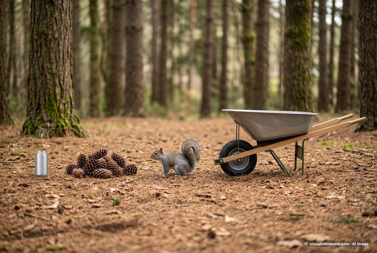 Pinecone, in “How many pinecones weigh as much as a gray squirrel?”