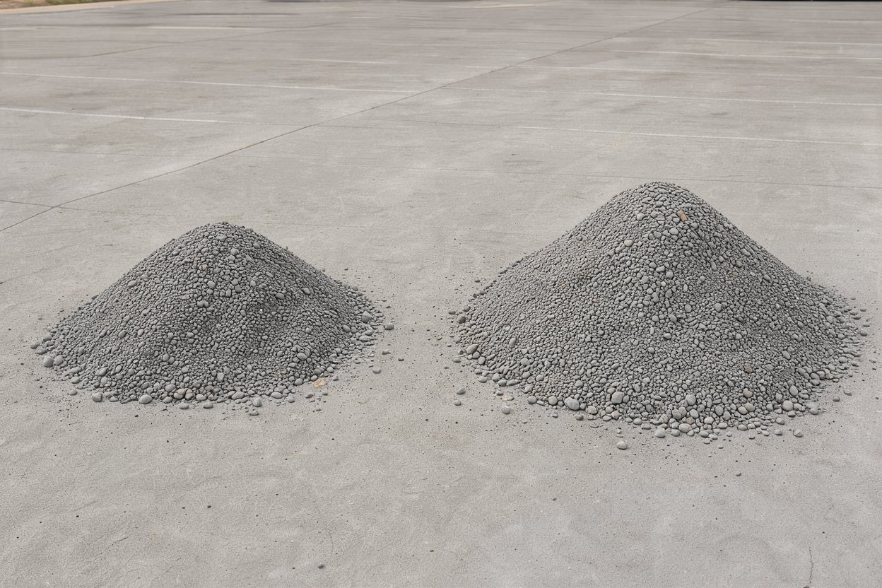 1 ton of gravel vs 1 yd³ of gravel: size comparison