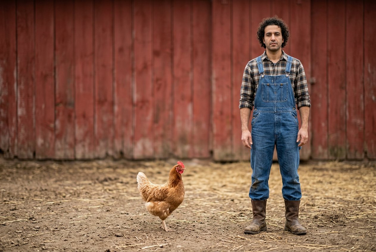 Chicken vs person: size comparison
