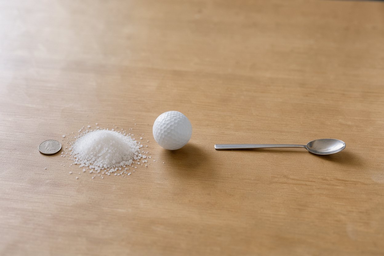 What does 2 tablespoons of table salt (fine) look like?