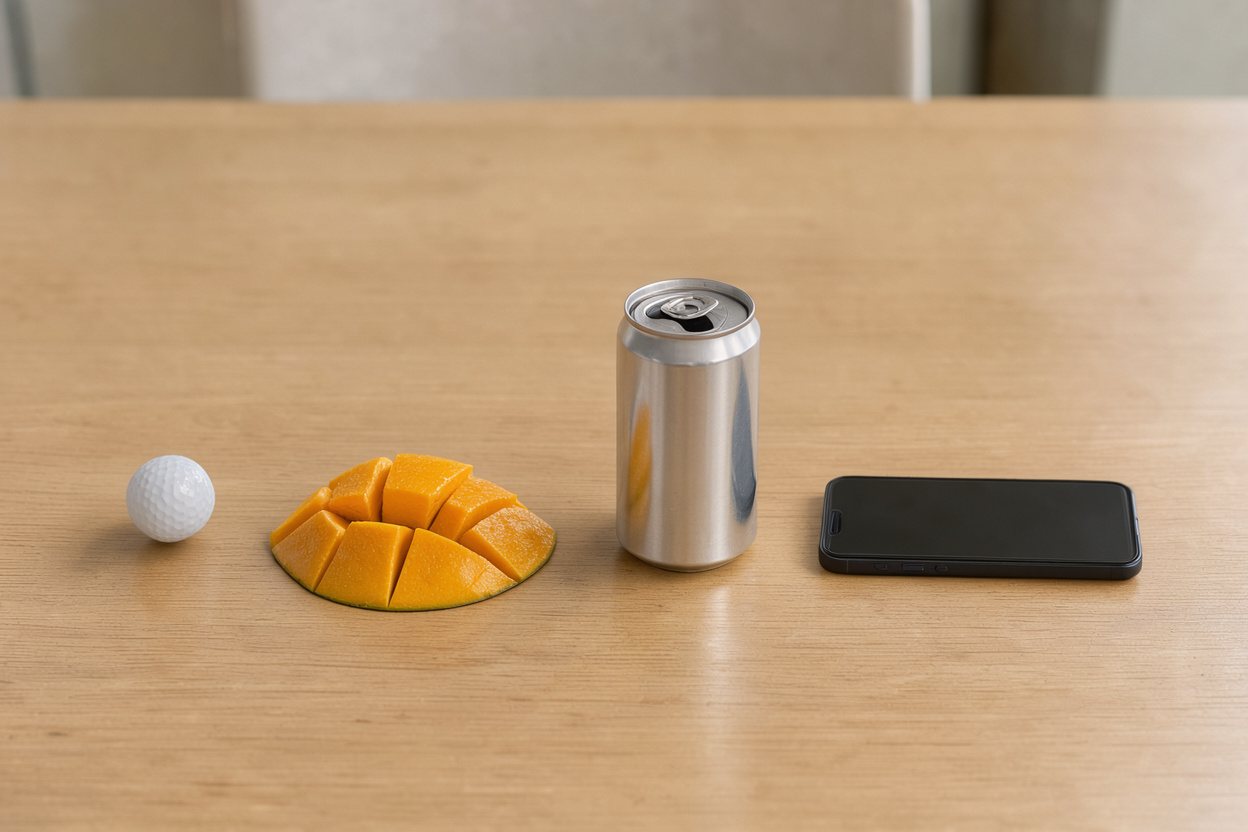What does 1 cup of sliced mango look like?