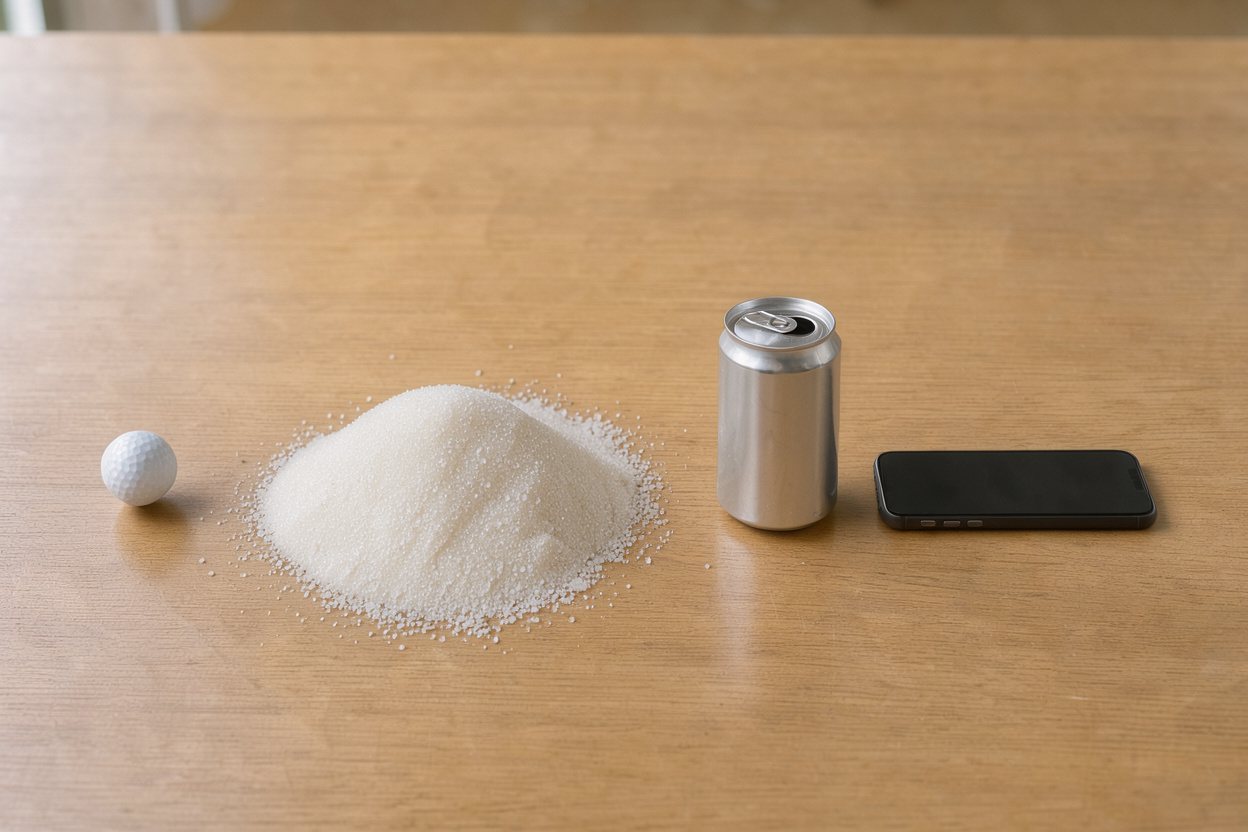 What does 1 kilogram of granulated sugar look like?