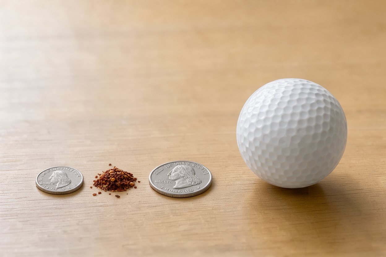 What does 1 pinch of red pepper flakes look like?