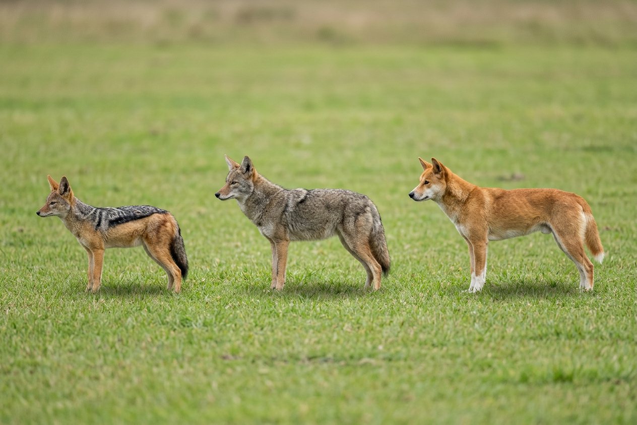 Jackal vs coyote vs dingo: size comparison