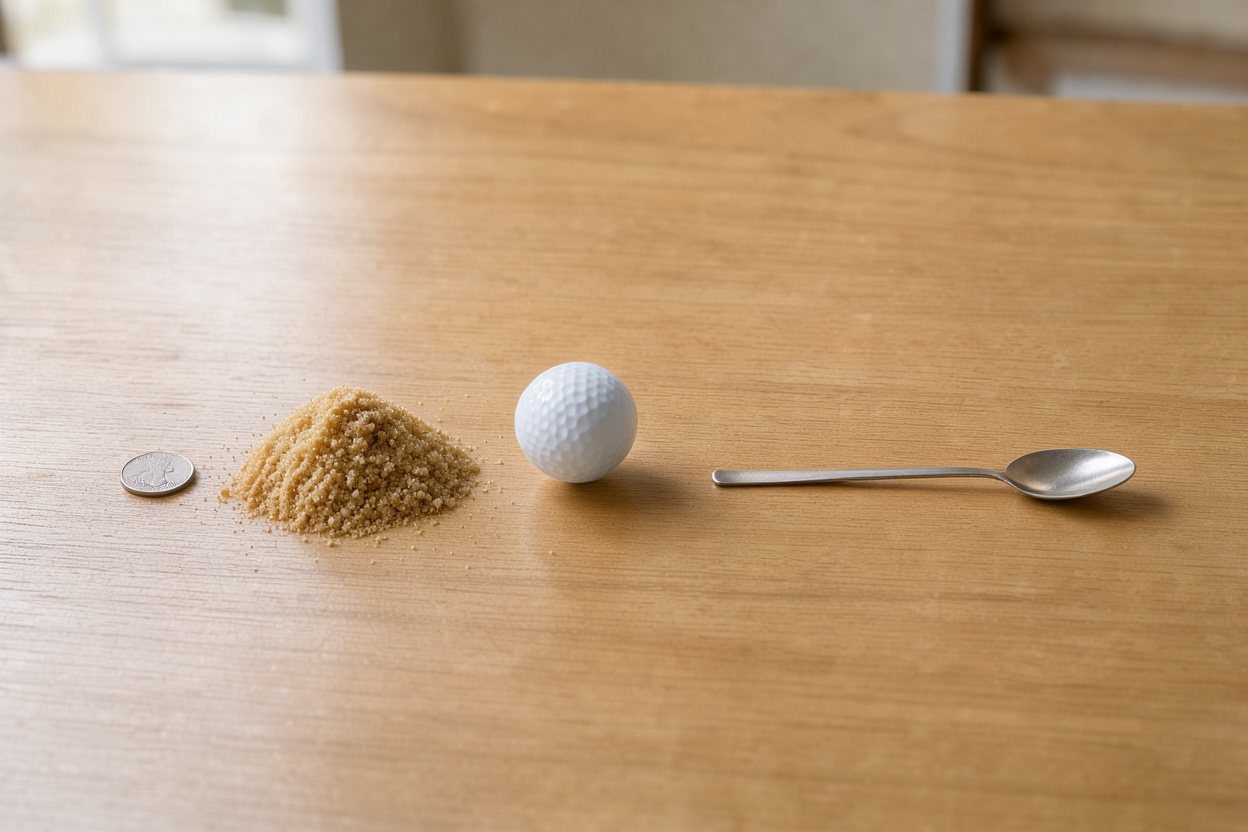 What does 0.25 cups of brown sugar (packed) look like?