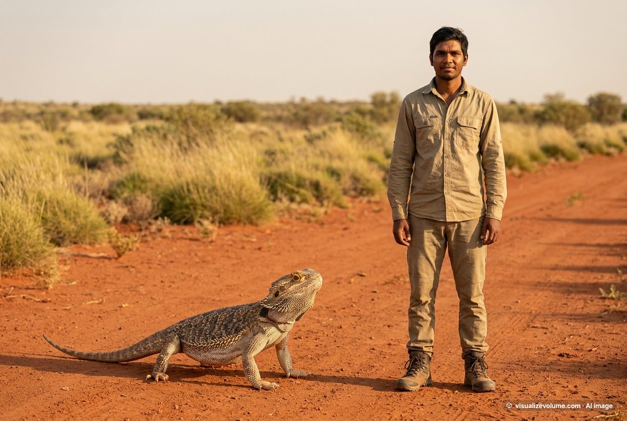 Bearded dragon vs person: size comparison