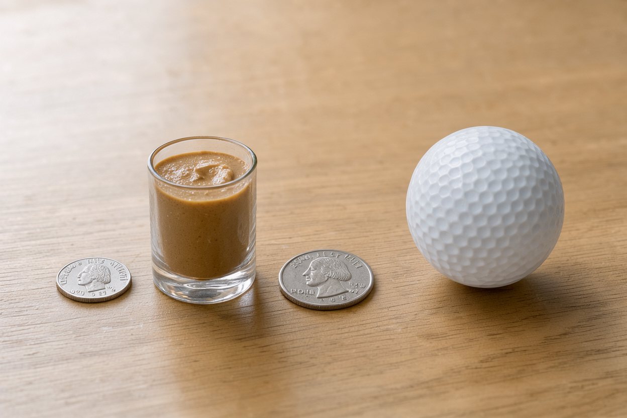 What does 1 tablespoon of peanut butter look like?