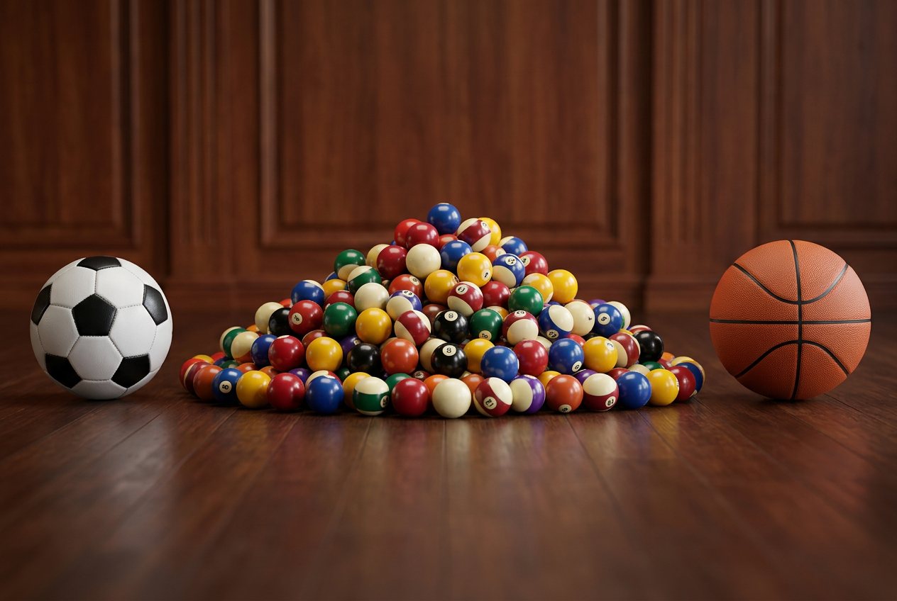 Pool ball, in “What do 500 billiard balls look like?”