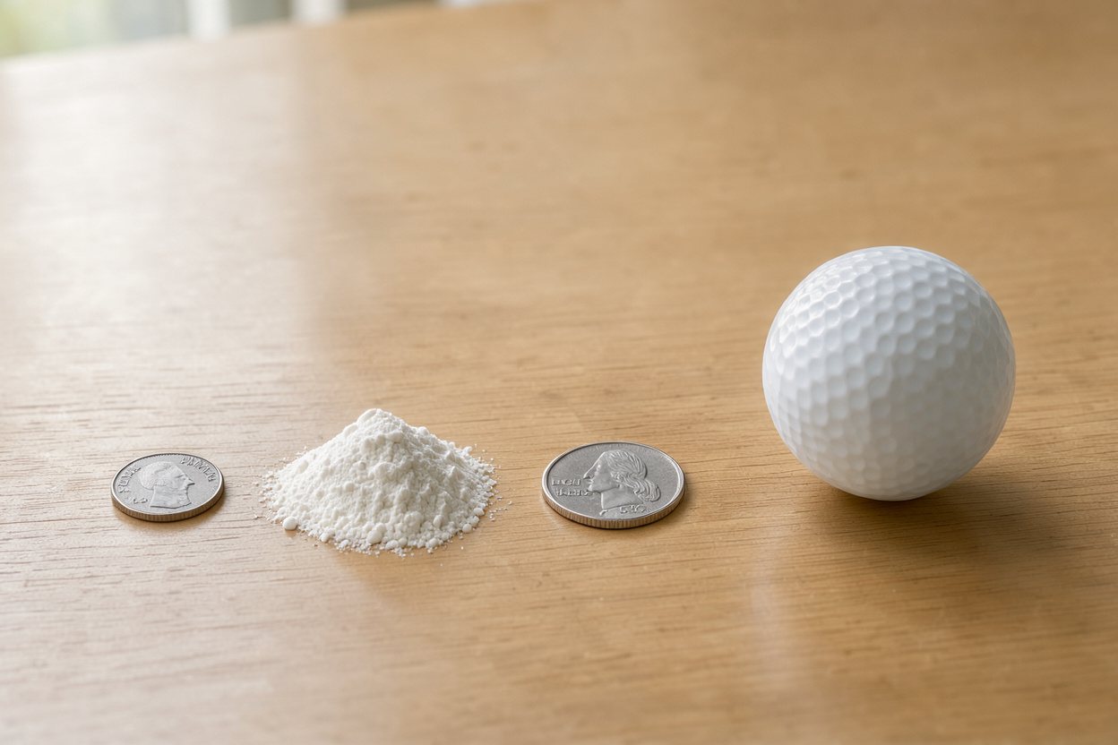 What does 5 grams of baking powder look like?