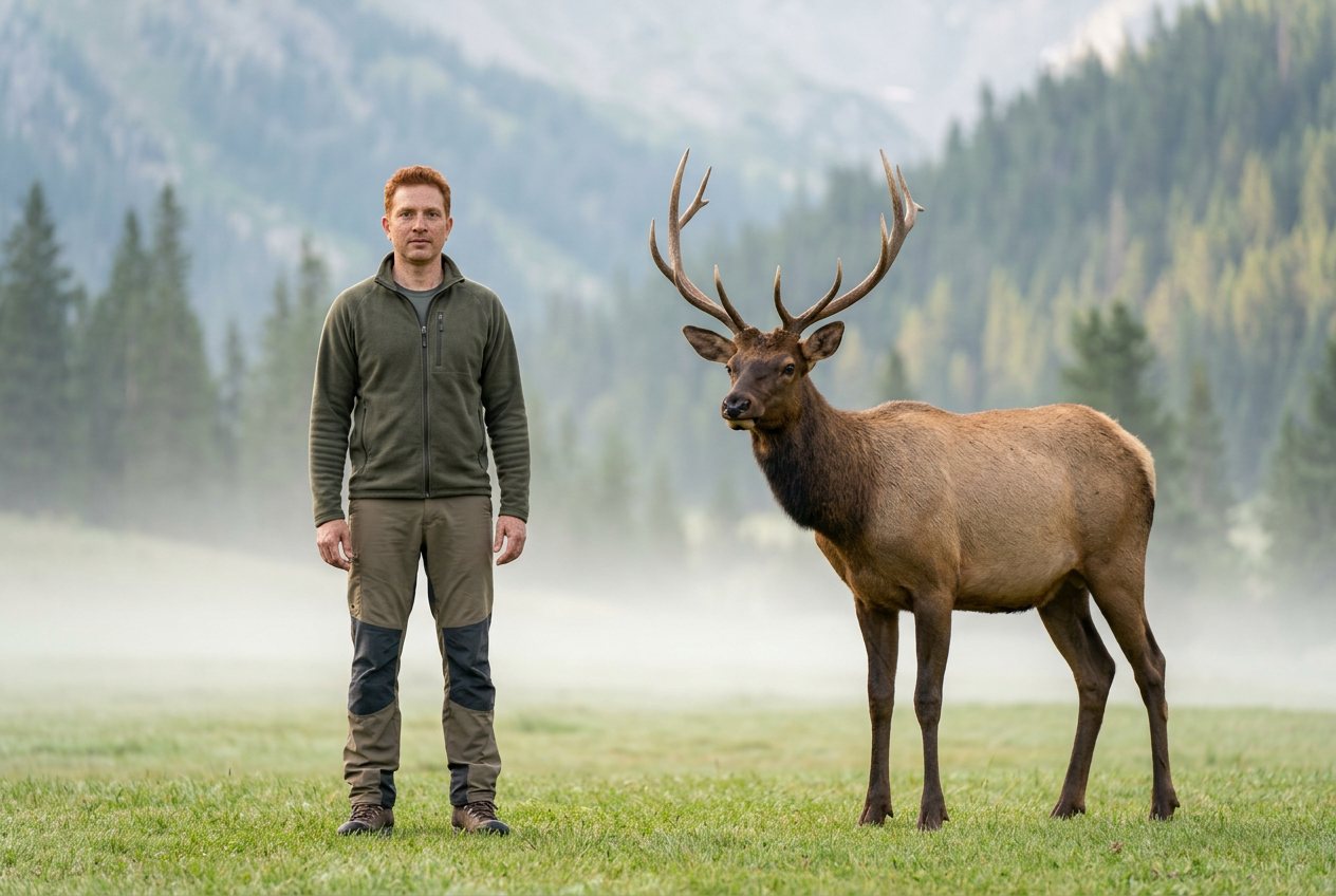 Person vs elk: size comparison