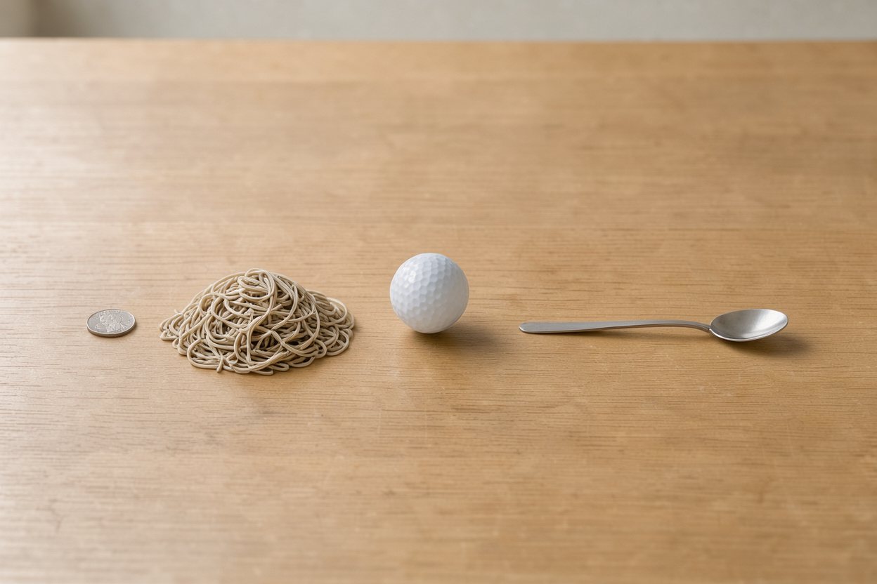 What does 45 grams of dry soba noodles look like?