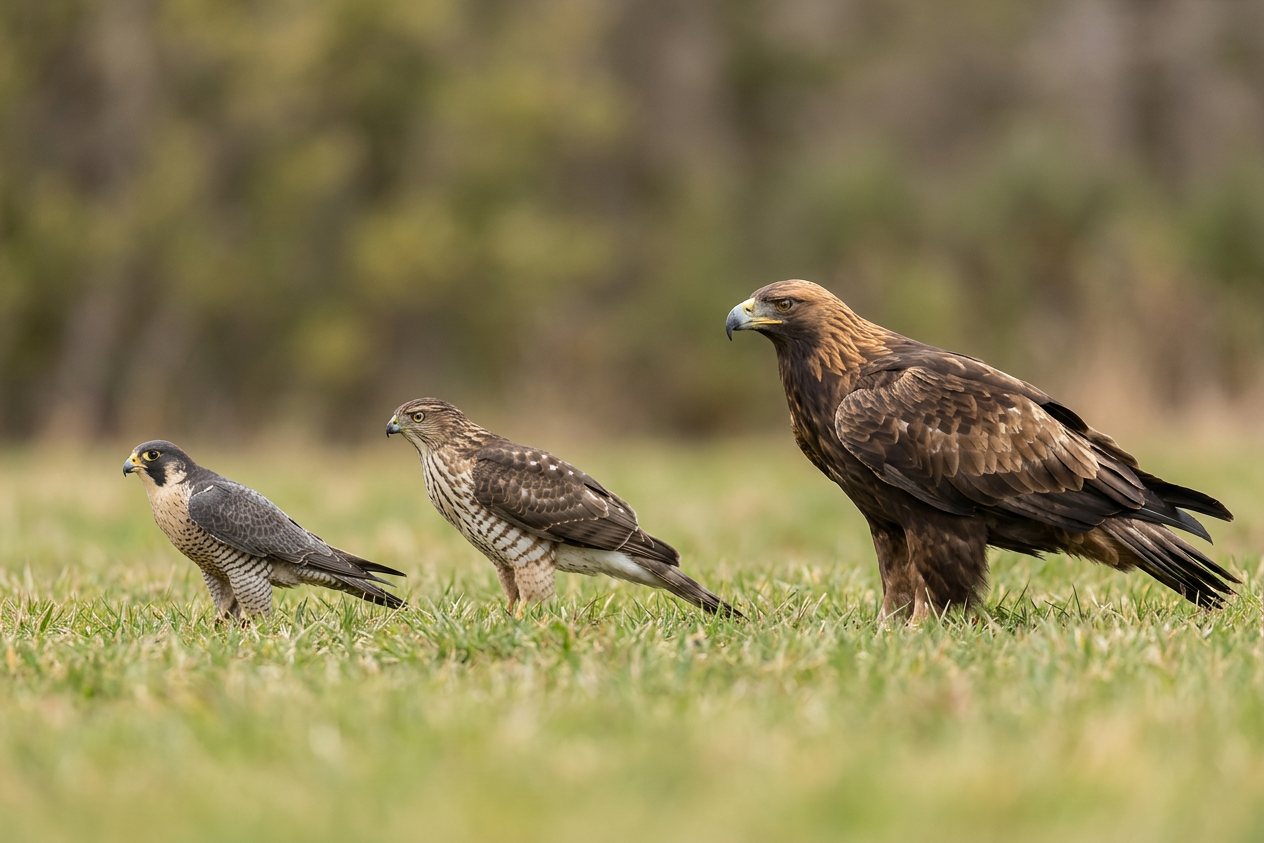 Falcon vs hawk vs eagle: size comparison