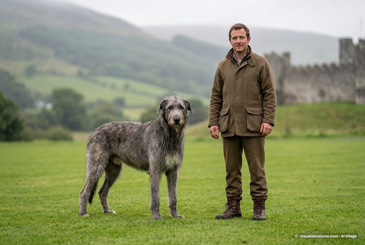 Irish wolfhound vs person: size comparison