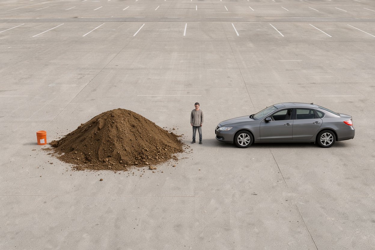 What does 10 cubic yards of topsoil look like?