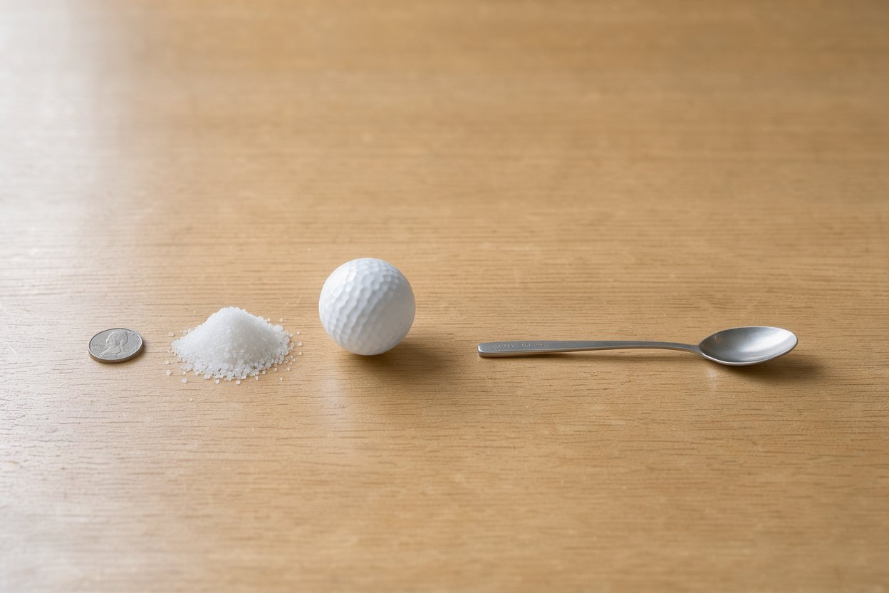 What does 1 tablespoon of kosher salt (coarse) look like?