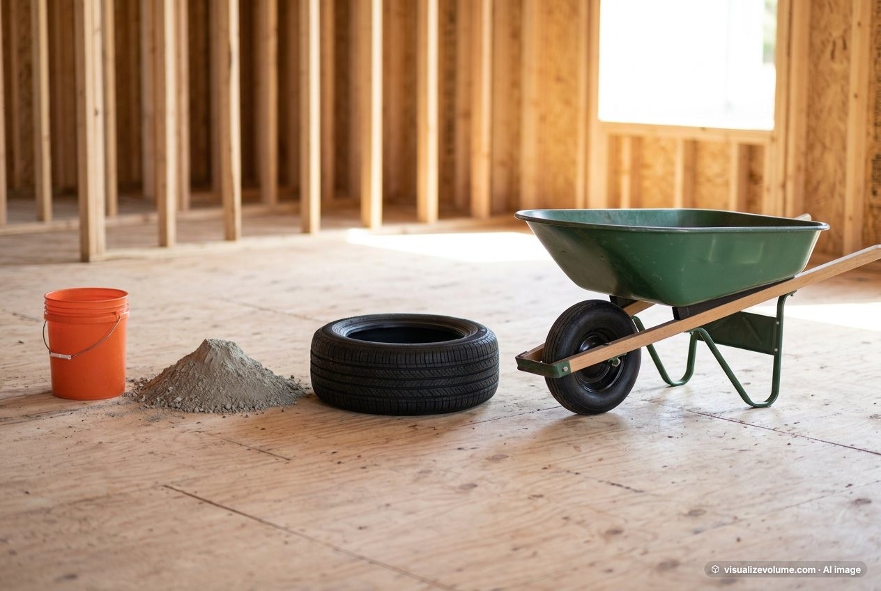 Dry concrete mix, in “What does 120 pounds of dry concrete mix look like?”
