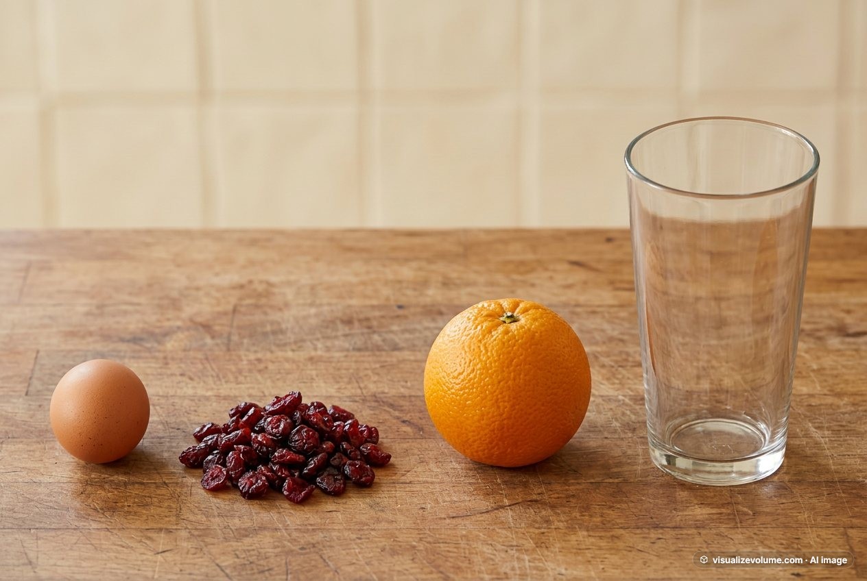 Dried cranberries, in “What does 40 grams of dried cranberries look like?”