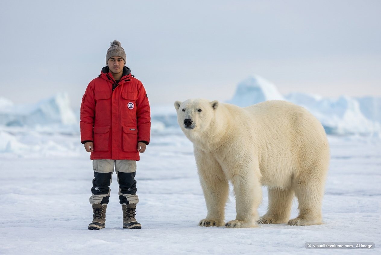 Polar bear, in “Person vs polar bear”