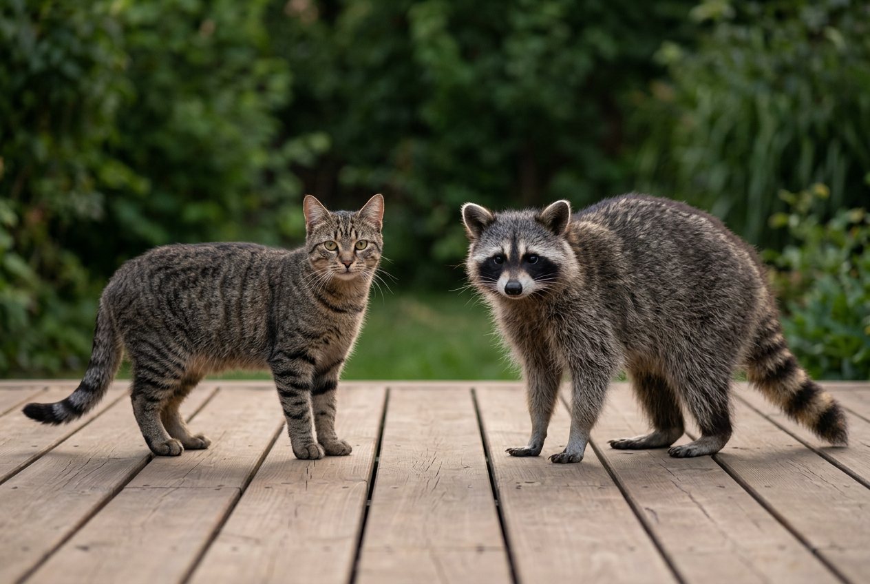 Cat vs raccoon: size comparison