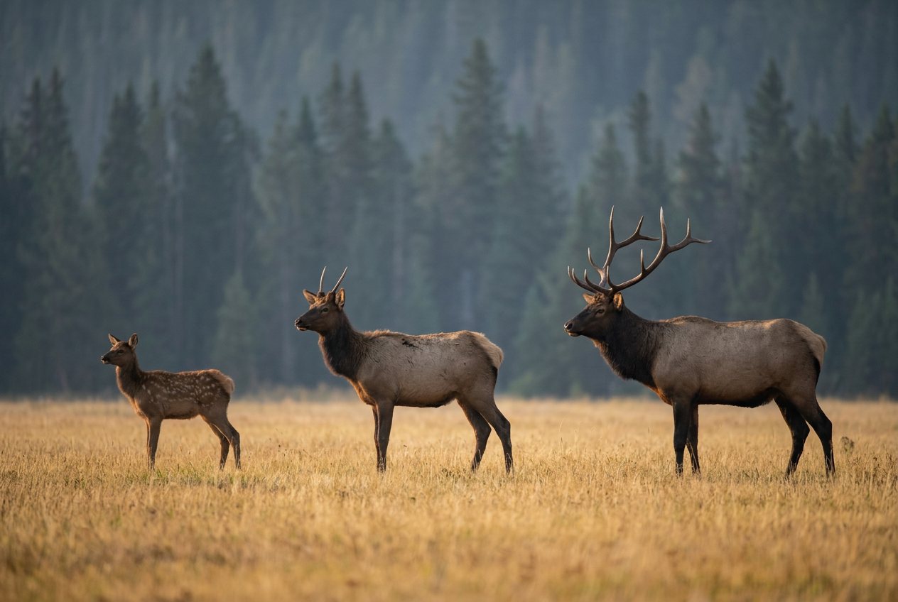 Elk calf vs yearling elk vs elk: size comparison