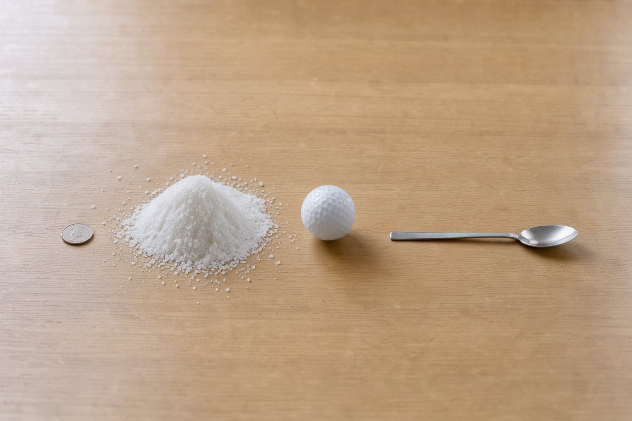 What does 100 grams of flaky sea salt look like?