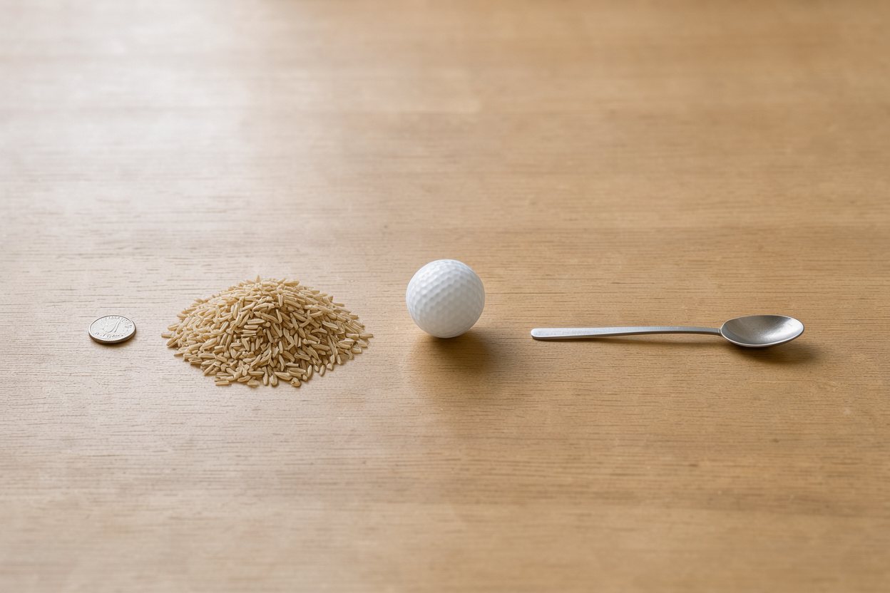 What does 80 grams of brown rice look like?
