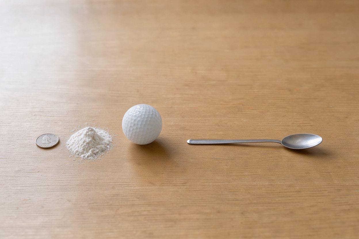 What does 2 teaspoons of baking powder look like?