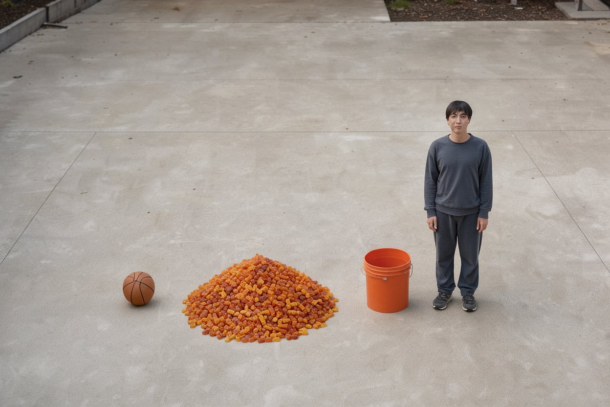 How many gummy bears weigh as much as a person?