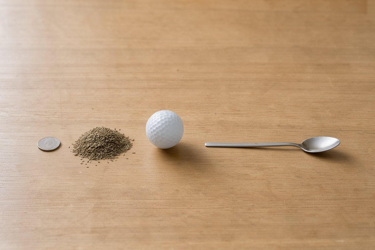 What does 10 grams of cumin seeds look like?