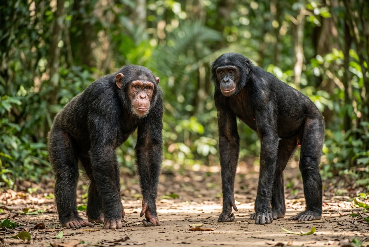 Chimpanzee vs bonobo: size comparison
