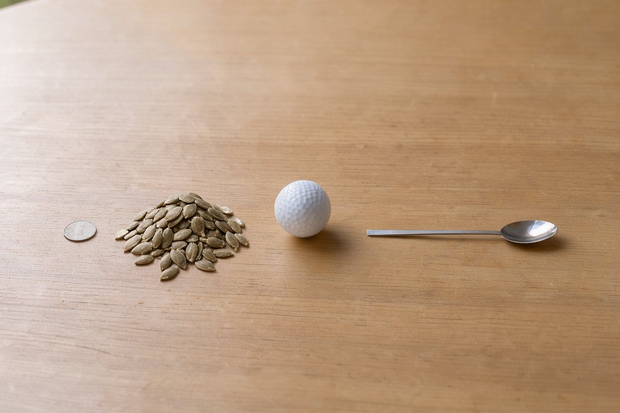 What does 40 grams of pumpkin seeds look like?