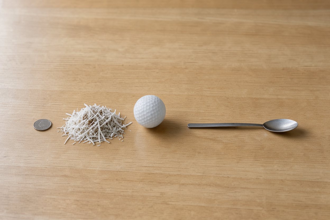 What does 3 tablespoons of shredded coconut look like?