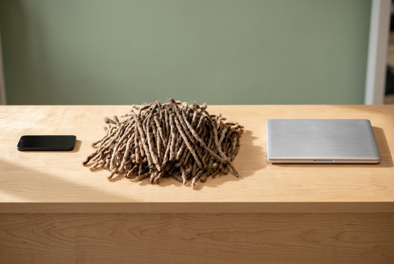What do 100 locs look like? Shown at true scale next to a smartphone and a laptop.